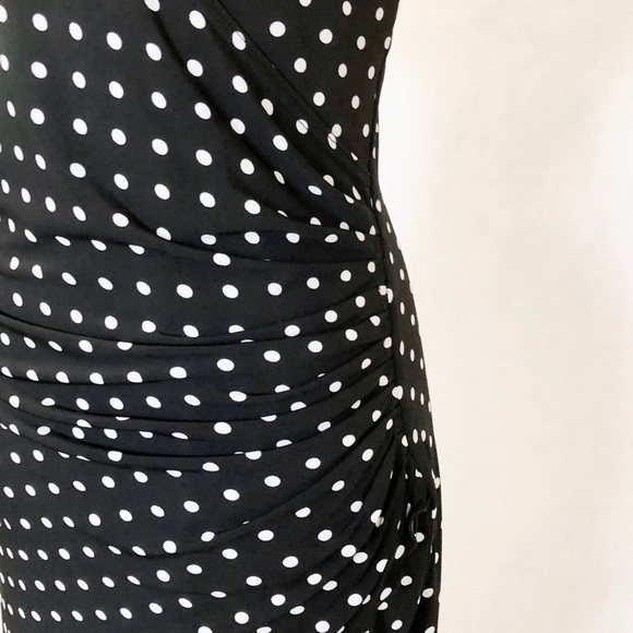 Joseph Ribkoff Knit Black & White Polka Dot Dress - Picture 4 of 8